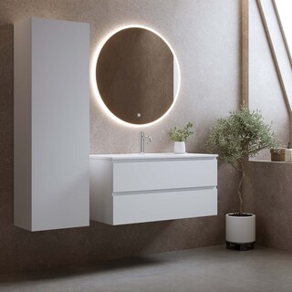 Pesuallaskaappi Eufori 1000 Valkoinen Matta Ja Pesuallas