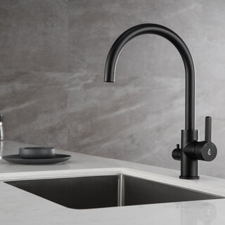 Keittiöhana Bathlife Ocean, Apk-Venttiilillä, Mattamusta