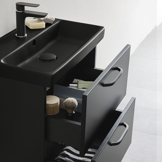 Pesuallaskaappi Yster Musta 550 V Valkoinen Pesuallas