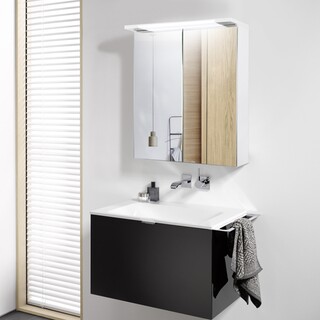 Peilikaappi Led-Valaisimella Bathlife Glänsa, 600, Valkoinen