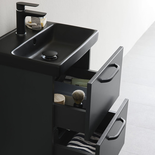 Pesuallaskaappi Yster Musta 420 V Valkoinen Pesuallas