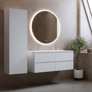 Pesuallaskaappi Eufori 1200 Valkoinen Matta Ja Pesuallas