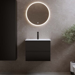 Pesuallaskaappi Eufori 600 Musta Matta Ja Pesuallas