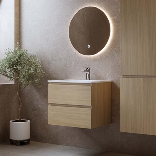 Allaskaappi Eufori 600 Vaalea Tammi Ja Pesuallas