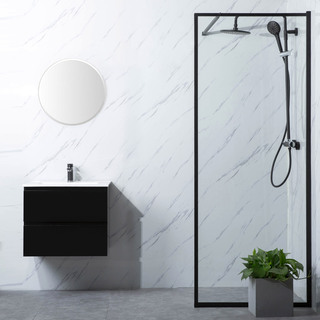 Suihkuseinä Bathlife Profil 700X2000mm, Kirkas Lasi, Musta