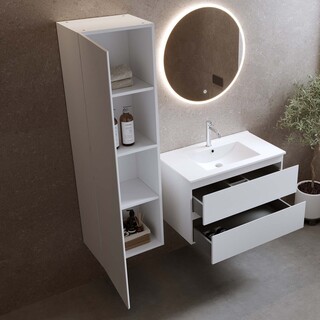 Bathlife Korkeakaappi Valkoinen Matta