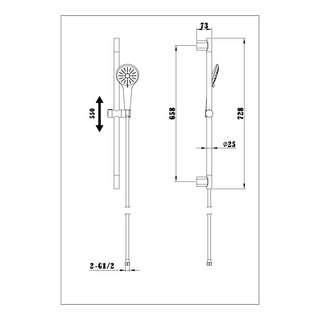 Suihkusetti Bathlife Sorla Vidd, Mattaharmaa