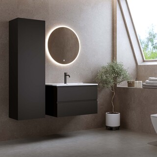 Pesuallaskaappi Eufori 800 Musta Matta Ja Pesuallas